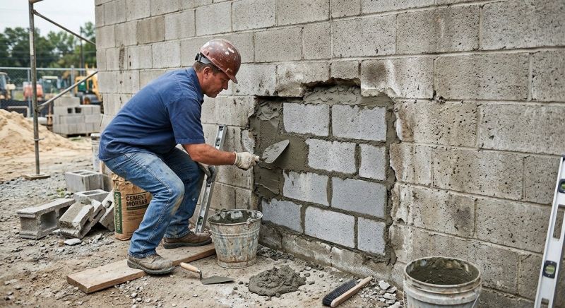 Cinder Block Wall Repair in Mesa, AZ